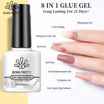 Born Pretty Rhinestone Glue Gel Nail Polish Set Adhesive Nail Tips