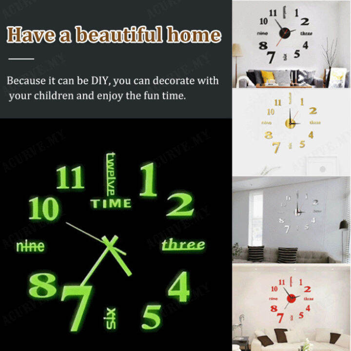 naimo Minimalist Wall Clock with Silent Movement, Night Light, and Easy