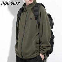 TIDE BEAR เสื้อแจ็คเก็ตกันหนาวชายสื้อแจ็คเก็ตแขนยาวผู้ชายเสื้อโค้ทขนสัตว์ขนแกะผู้ชายใหม่เสื้อโค้ทผู้ชายหนาคู่