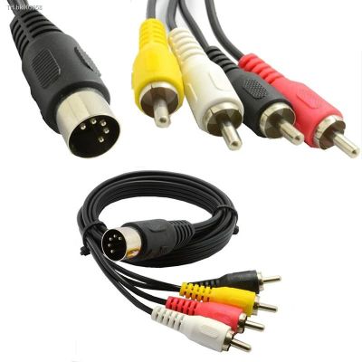 ﹍☑ 5 Pin Male Din Plug to 4 x RCA Phono Male Plugs Audio Cable 50cm 0.5m 1.5m 150cm