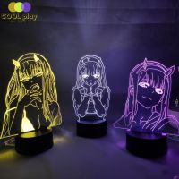 ♝∏❡ Zero Two 02 Anime Figure 3D LED RGB Night Lights Cool Lovely Gift For Friend Lava Lamp Bedroom Table Decor Darling In The Franxx