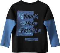 A Shirt for Boys Toddler Kids Baby Boys Girls Letter Print Long Sleeve Color Splice Crewneck T Shirts Tops Boy T