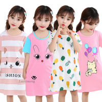 NEW Summer Kids Girl Night Dress Cotton Nightgowns Cartoon Short Childrens Pajamas Girls Sleepwear Cloth Nightdress Sleep Skirt