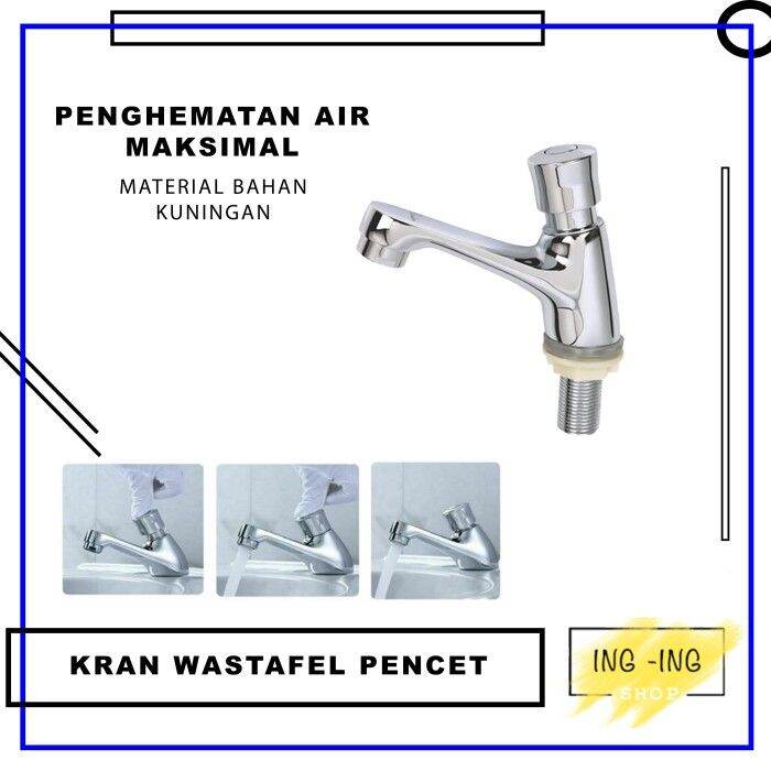 Kran Wastafel Tekan Pencet Otomatis ON OFF keran wastafel PUSH | Lazada ...