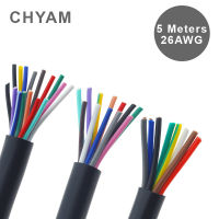 Cable Black 26AWG 0.12mm2 Copper Wire 2/3/4/5/6/7/8/10/12/14/16/20 Core Pins Control Signal Line RVV Wires Leads Adapters