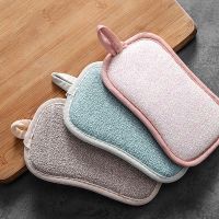 1Pcs Kitchen Cleaning Towel Kitchenware Brushes Anti Grease Wiping Rags Absorbent Washing Dish Cloth Accessories Sided Sponge