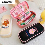 【CW】 Student School Pencil Bag Kawaii Bear Japan Korea Fashion Large Capacity Cute Pen Box Girls Cosmetic Cases Holder Big Capacity