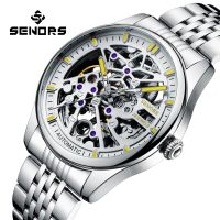 ZZOOI SENORS SN326 Men`s Watch Skeleton Hollow Automatic Watches Mechanical Wristwatches Men Swimming Clock Sapphire Relogio Masculino