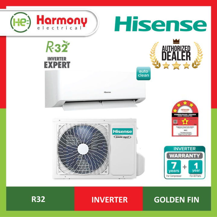 Ready Stock Hisense Ai13kags 15hp R32 Inverter Air Conditioner With Golden Fin Energy Saving 1039