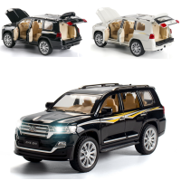 1:24 TOYOTA LAND CRUISER รุ่นรถเสียงและแสงดึงกลับคอลเลกชัน Diecast ยานพาหนะรถของเล่นสำหรับเด็ก