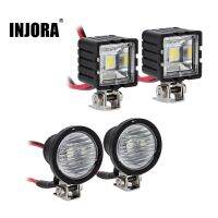 INJORA สปอตไลท์ไฟหน้าสว่างไฟ LED สำหรับรถ1/10ตีนตะขาบ RC สปอตไลท์ TRX6 TRX4แกน SCX10 90046 VS4-10 RR10 Gen8 Redcat