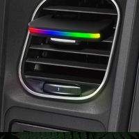 QIAODEN RGB USB แต่งรถ ไฟจังหวะดนตรี คลิปช่องระบายอากาศ Diffuser ไฟอโรมาเธอราพี เครื่องฟอกอากาศ การควบคุมเสียง