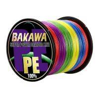 [HUYE Outdoor Store] BAKAWA 8X ถักเปียสายการประมงซุปเปอร์แข็งแกร่ง8เส้นญี่ปุ่น M Ultifilament เรียบ PE ล่อบินปลาคาร์พลวด Multicolor 500เมตรรอก