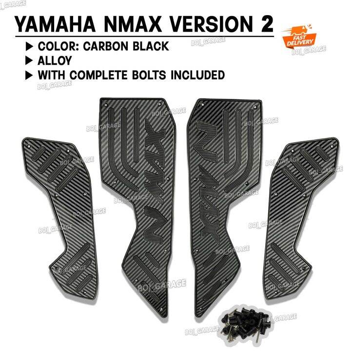 NMAX VERSION 2 FOOTBOARD MATTING ALLOY CARBON BLACK PLUG AND PLAY WITH