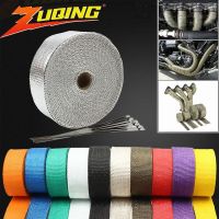 Motorcycle Exhaust Thermal Tape Fiberglass Heat Shield 5M Roll Header Pipe Heat Wrap Tape Thermal Protection with Stainless Ties