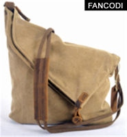 TOP☆FANCODI Korean Retro New Vintage Mens military canvas +leather Shoulder Bag Mens Messenger Bag Sling Bag male Cross-body Drop shipping M315