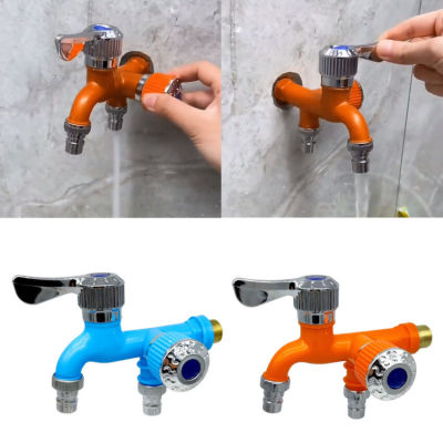 Dual Control Faucet Double Outlet Water Tap 1/2 "Universal Interface Connector หน้าแรกห้องอาบน้ำท่อชลประทาน Fitting