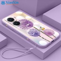 XiaoXin สำหรับ realme C55เคสโทรศัพท์ Dandelion ดอกไม้ตรงขอบเลนส์รวมทุกอย่างซิลิโคนนุ่มกันกระแทกเคสโทรศัพท์