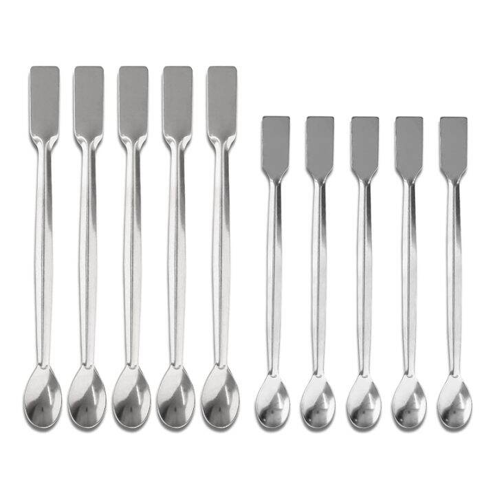 Stainless Steel Lab Scoop 10 PCS Double Ended Lab Spoon Mini Laboratory ...