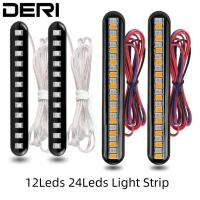 1224 Leds Light Strip ไฟเลี้ยว DRL การสแกน Stop Indicator โคมไฟ Amber น้ำไหลสำหรับ Motorcross Dirt Bike A E-Bike U