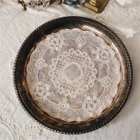 【hot】 18CM/27CM Round French Embroidered Placemat Doily Coaster Fruit Snack Mug Cup Decoration