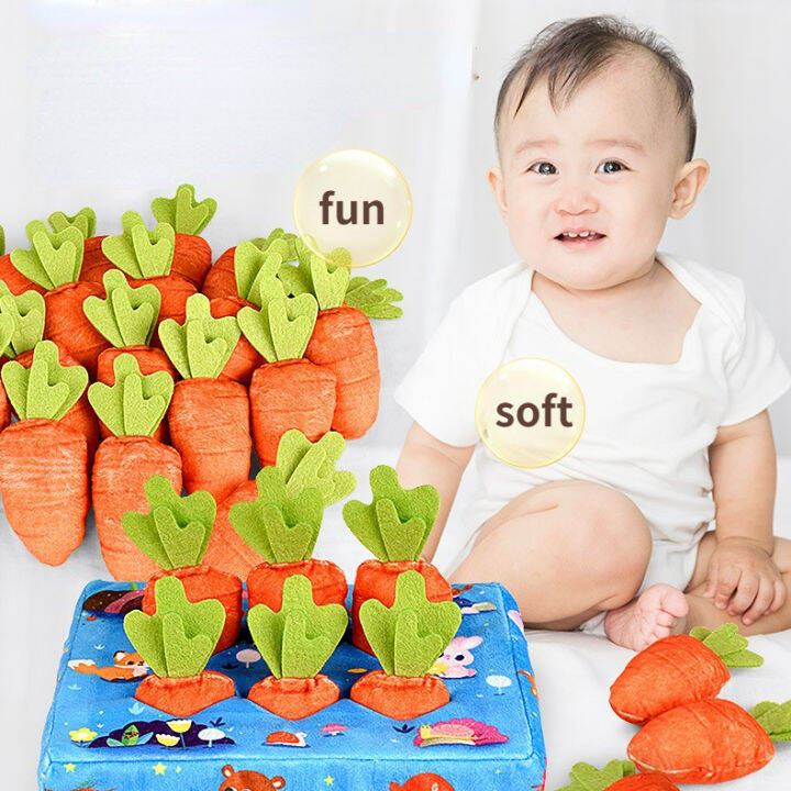 Carrot Pulling Plush Toy Children Early Educational Carrots Harvest