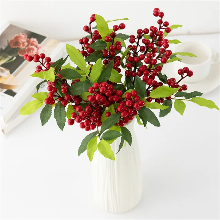 xmas-party-decorations-holiday-pine-stems-red-berry-christmas-decorations-simulation-pine-picks-fake-berry-plant