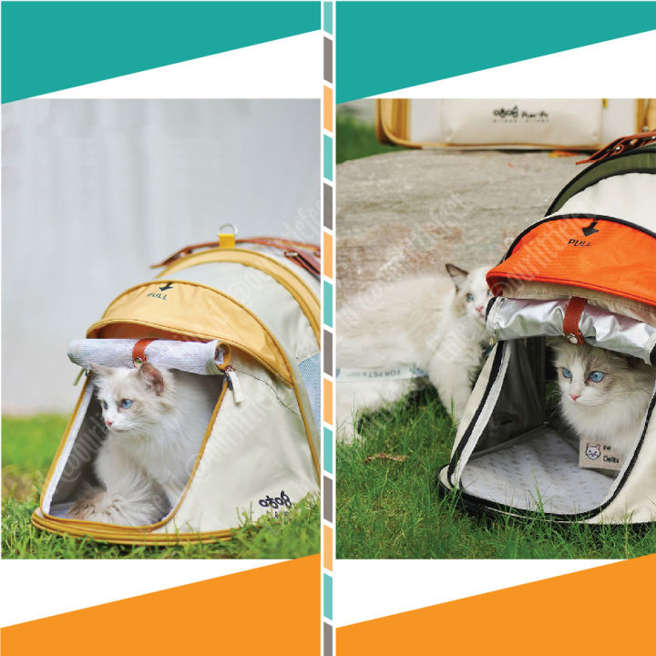 กระเป๋าสัตว์เลี้ยง-purry-สำหรับน้องแมว-น้องหมาตัวเล็ก-กางเป็นเต็นท์ได้-สำหรับเดินทาง