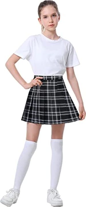 women-fashion-tie-dye-print-high-waist-pleated-skater-school-uniform-skirt-for-women-black-white-plaid-with-stripe-us-24-26