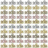 40pcs Wholesale Number 2023&amp;2024 Year Charms Alloy Metal Souvenir Pendant For DIY Handmade Jewelry Accessories Making 14*9mm DIY accessories and other