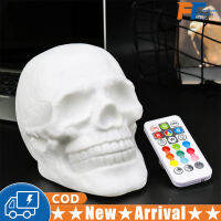 USB ชาร์จสีสัน LED Skull Head Patting โคมไฟรีโมทคอนโทรล Night Light ตกแต่ง Gift