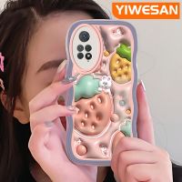 YIWESAN เคสสำหรับ Xiaomi Redmi โน๊ต11 Pro Note 5G 11e Pro เคสลายการ์ตูนกระต่ายสตรอเบอร์รี่3D แฟชั่นลายเคสโทรศัพท์แบบใสสีสันสดใสป้องกันเลนส์กล้องกล่องกันกระแทกเคสนิ่มโปร่งใสซิลิโคน