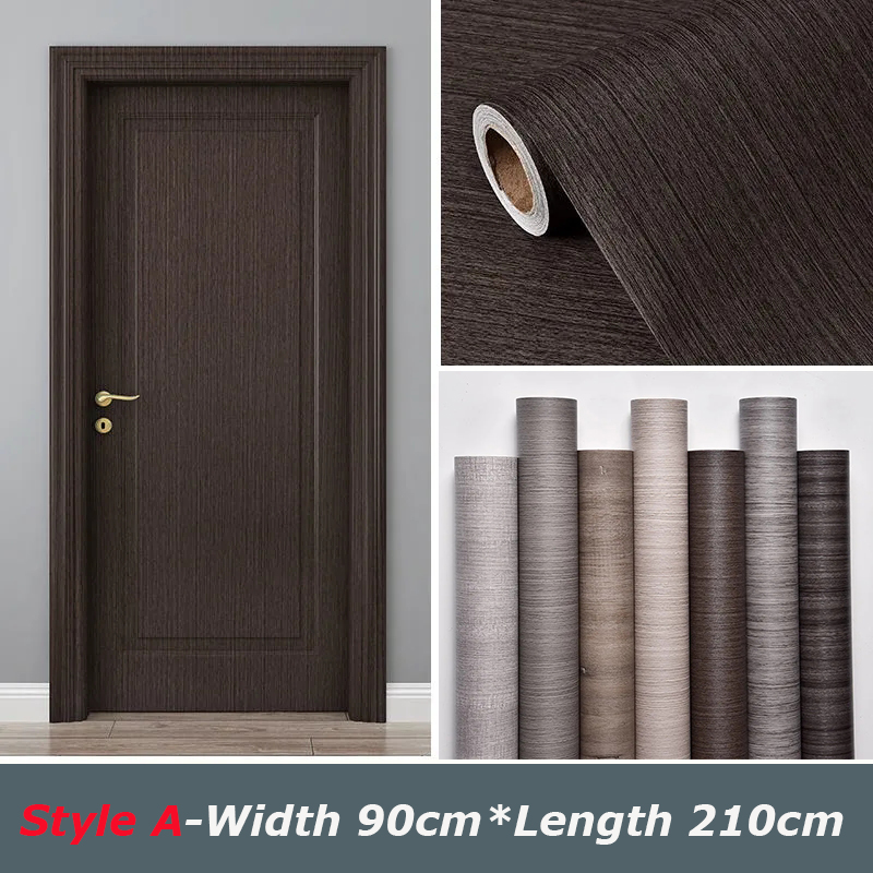 90x210cm Waterproof Wood Grain Door Sticker Whole Wooden Door Self-adhesive Bedroom Old Hourse Door Decorative