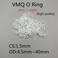 10/50Pcs VMQ O Ring Seal Gasket CS 1.5mm OD 4.5 ~ 40mm Silicone Rubber Insulated Waterproof Washer Round Shape White Nontoxi Gas Stove Parts Accessori