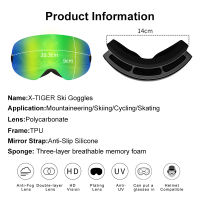 X-TIGER Skiing Goggles Kids Ski Eyewear UV400 Protection Parent Child Ski Goggles 2 Pack Winter Anti-fog Snow Snowboard Goggles