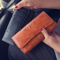 [COD] Manufacturers wholesale womens long retro hollow multi-card card bag simple and practical easy to carry