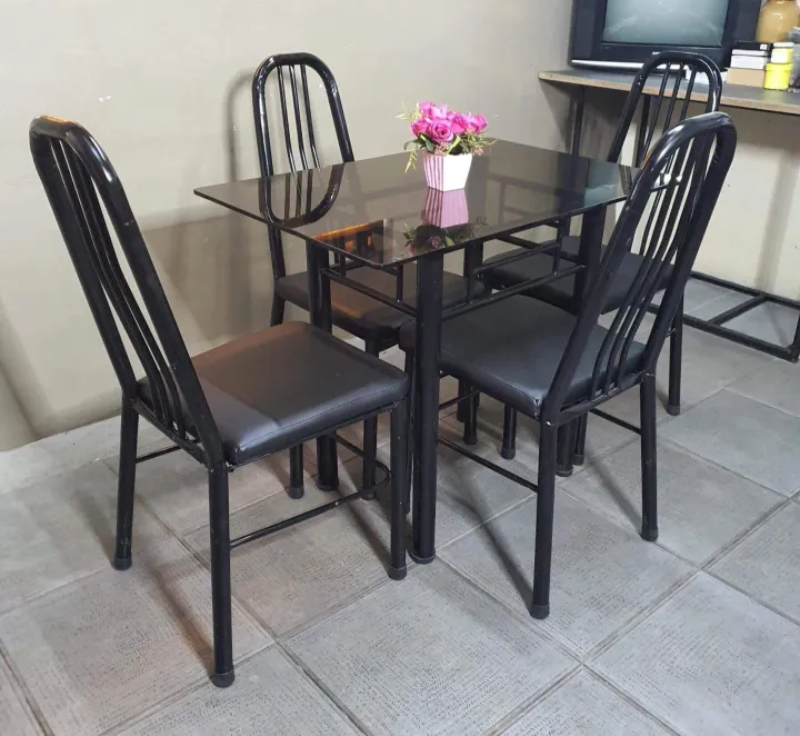 Dining set 4 seater glass table Lazada PH