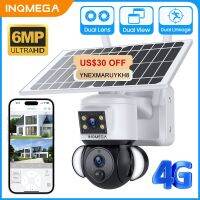 กล้องโซลาร์6MP INQMEGA UHD 3K กล้องติดตามความปลอดภัยแบบมนุษย์กันน้ำ4G PTZ กล้องวงจรปิดเฝ้าระวังสำหรับฟาร์ม