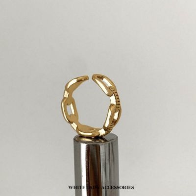 New CollectionEvie Cuff Ring แหวนแฟชั่น แหวนสีทอง แหวนผู้หญิง เครื่องประดับแฟชั่น#WD174 บริการเก็บเงินปลายทาง