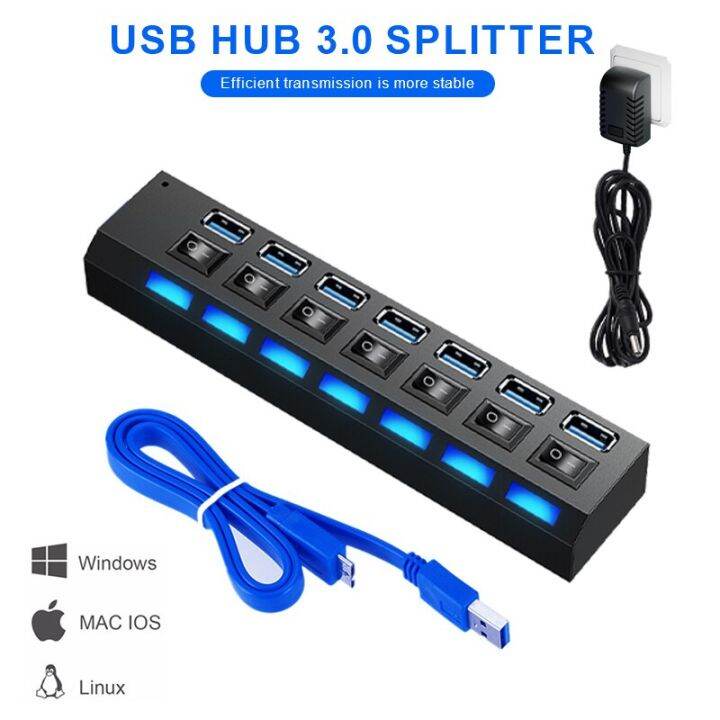 4-7พอร์ตตัวขยายหลายช่องตัวแยกแบบซ็อกเก็ตมินิฮับ-usb-สายขยายฮับต่อพ่วง3-0สำหรับพีซีตั้งโต๊ะอะแดปเตอร์แล็ปท็อป