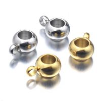 Aiovlo 20pcs/lot Stainless Steel Hole 3 4 5mm Gold Silver Charm Pendant Connectors Bracelet Beads Diy Bracelet Jewelry Findings