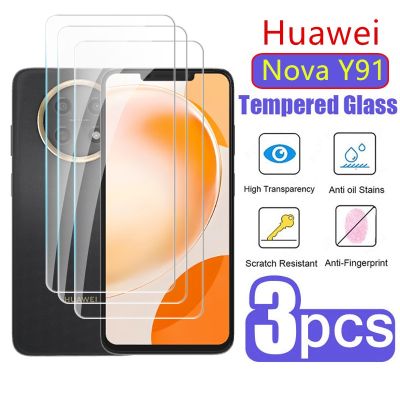 (ขายดี) 1-3ชิ้นฟิล์มกระจกเทมเปอร์ Huawei Nova Y91 Y71 4กรัมปกป้องหน้าจอสำหรับ NovaY91 NovaY71 2023ฟิล์มป้องกันชัดเจนแบบ HD ฟิล์มกันรอยด้านหน้า