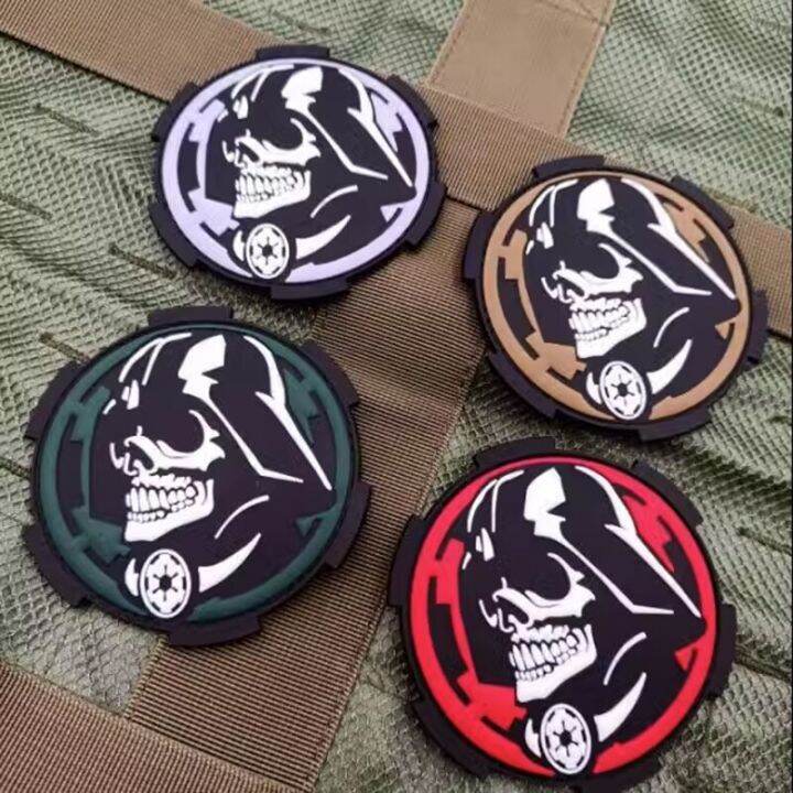 pvc-morale-badge-personalized-and-creative-armband-circular-helmet-badge-armband-diy-clothing-decoration-hook-and-loop-patch-adhesives-tape