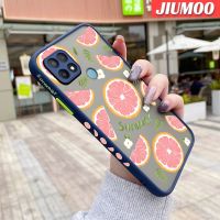 เคส JIUMOO สำหรับ OPPO A15 A15s A35 4G เคสลายการ์ตูนเกรปฟรุตบางดีไซน์ใหม่ด้านข้างกันกระแทกมีน้ำค้างแข็งโปร่งใสแข็งเคสมือถือป้องกันกล้องคลุมทั้งหมด Softcase