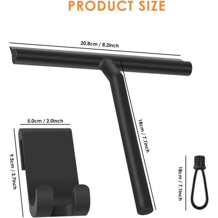 silicone-shower-squeegee-with-hook-amp-lanyard-black-window-glass-scraper-multi-cleaner