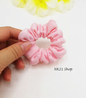 NK21 โดนัทรัดผม หนังยางรัดผม ไซส์มินิ Mini scrunchies ,Pink Scrunchies,Scrunchies,Scrunchy,Hair accessories,Elastic hair tie