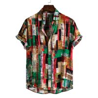 Hawaiian cauliflower flower shirt series high-quality cotton short-sleeved lapel shirt