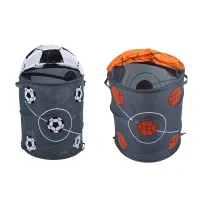 2 Pcs Modeling Collapsible Laundry Basket Storage Barrels Storage Barrel Polyester Cloth Toy Store Football &amp; Basketball