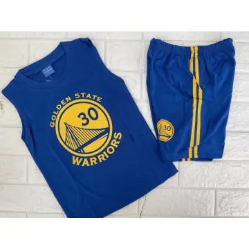 Kids Golden State Warriors Steph Curry Jersey Shorts Set - Blue