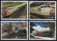 4แสตมป์ชิ้น/เซ็ต Sao Tome และ Principe Post 1996รถไฟสมัยใหม่ทำเครื่องหมายแสตมป์สำหรับการสะสม